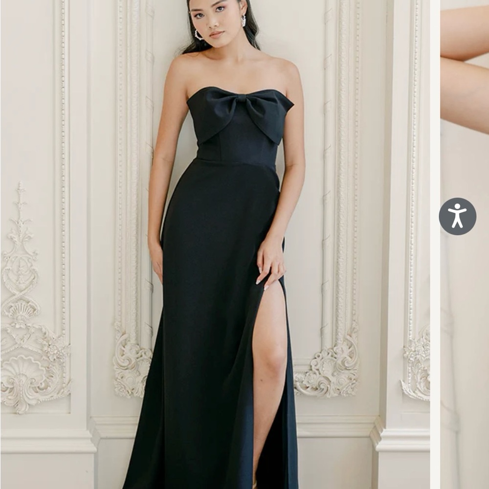 Revelry Monroe Satin Black dress NWT